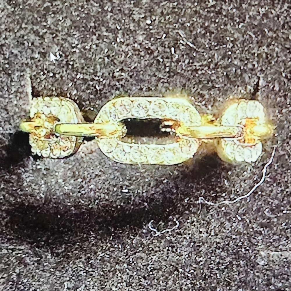 💎14k Gold Plated & Diamond Paved Chain Link RING size 9